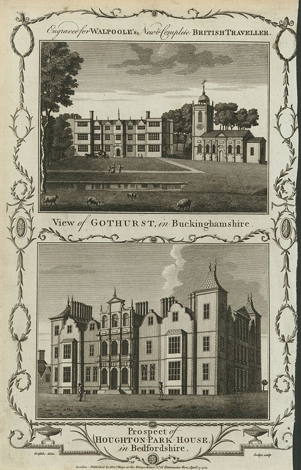 Buckinghamshire, Gothurst house & Houghton Park House in Bedfordshire, 1784