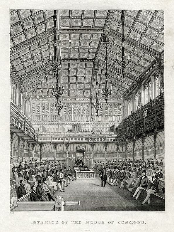 London, old House of Commons Chamber, 1845