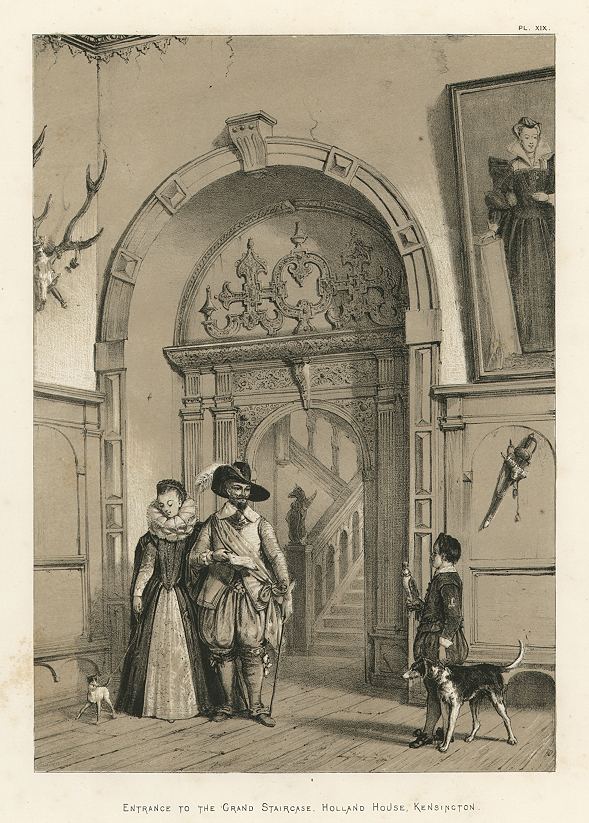 Kensington, Holland House, entrance to the Grand Staircase, 1849 / 1872