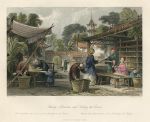 China, Silk - feeding Silkworms and Sorting Cocoons, 1843