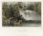 Canada, Portage des Chats (carrying canoes), 1842
