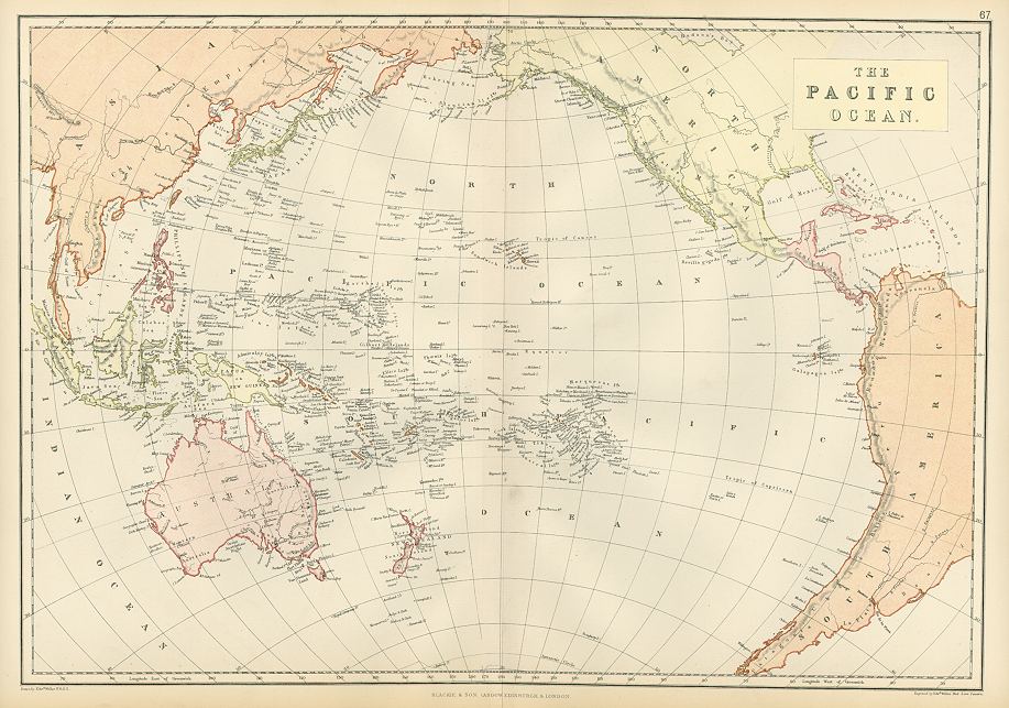 Pacific Ocean map, 1882