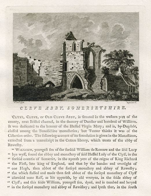 Somerset, Cleeve Abbey, 1786