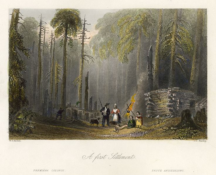 Canada, Forest Settlement (log cabin), 1841
