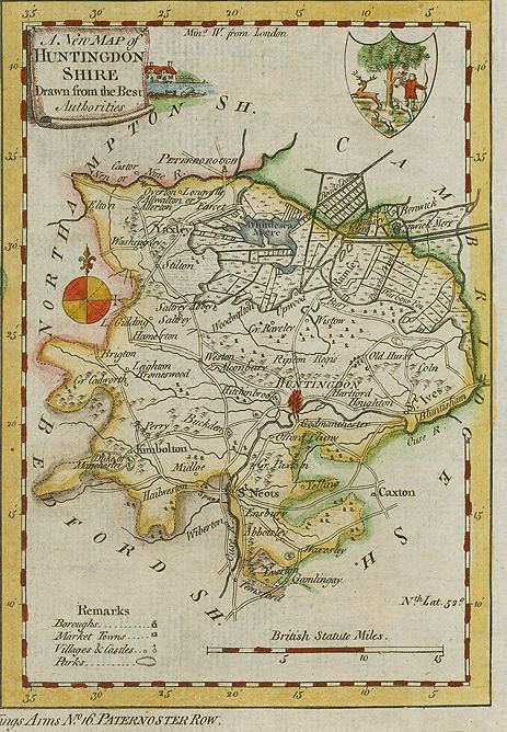 Huntingdonshire map, 1784