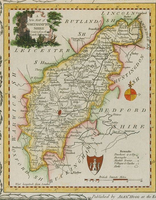 Northamptonshire map, 1784