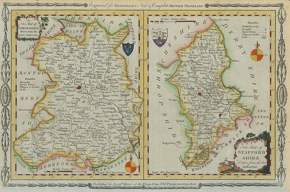 Shropshire & Staffordshire maps, 1784