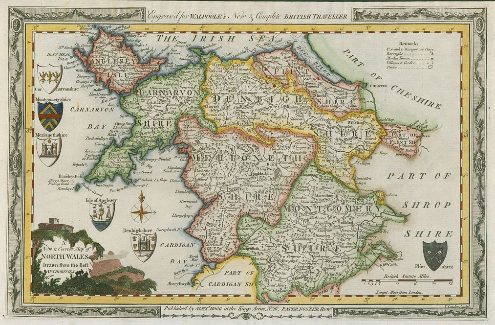 North Wales map, 1784