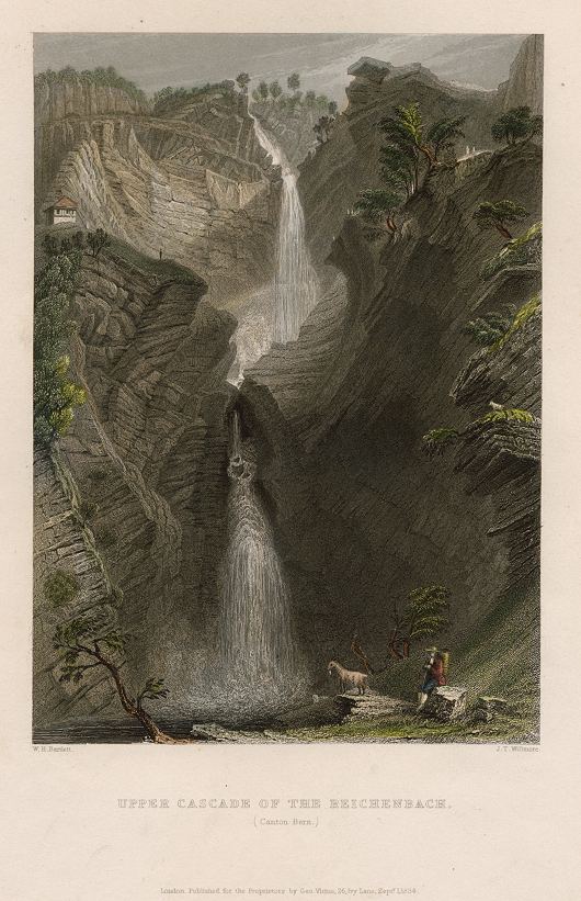 Switzerland, Upper Cascade of the Reichenbach, 1836