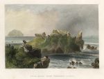 Scotland, Ailsa Craig from Turnbury Castle, 1840