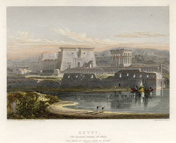 Egypt, Temples at Philae, 1836