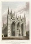 Northamptonshire, Peterborough Cathedral, West Front, 1830