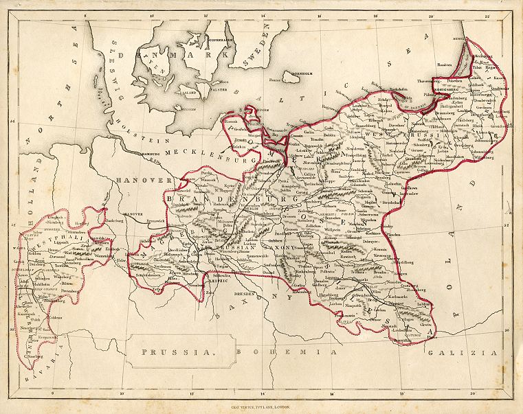 Prussia map, 1855