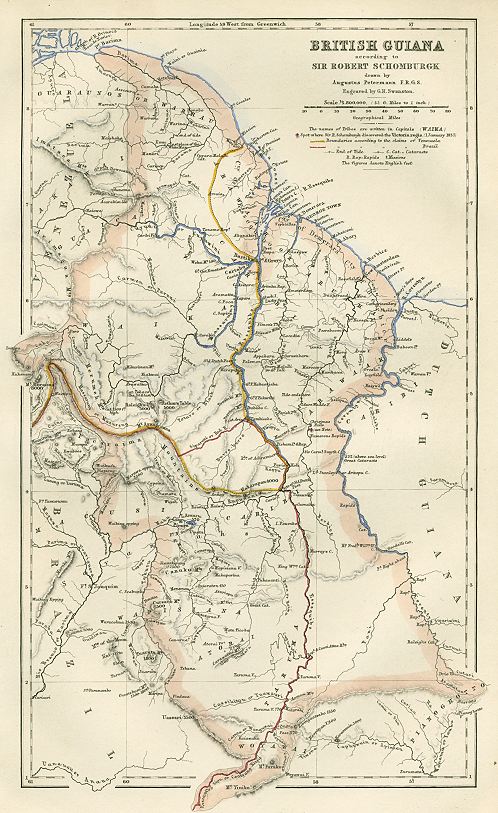 British Guiana map, 1865
