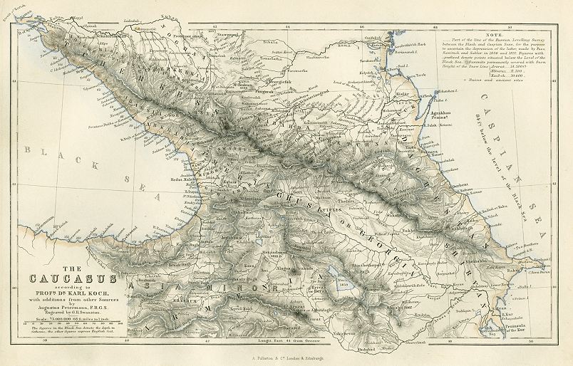 The Caucasus map, 1865