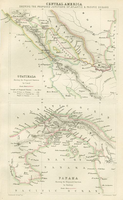 Central America, Panama & Guatimala, 1865