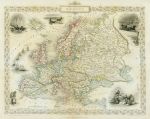 Europe, Tallis/Rapkin map, 1853