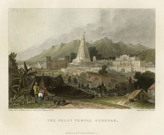 India, Hurdwar, The Great Temple, 1856