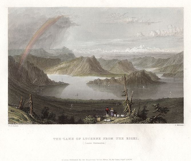 Switzerland, Lake of Lucerne from the Righi, 1836