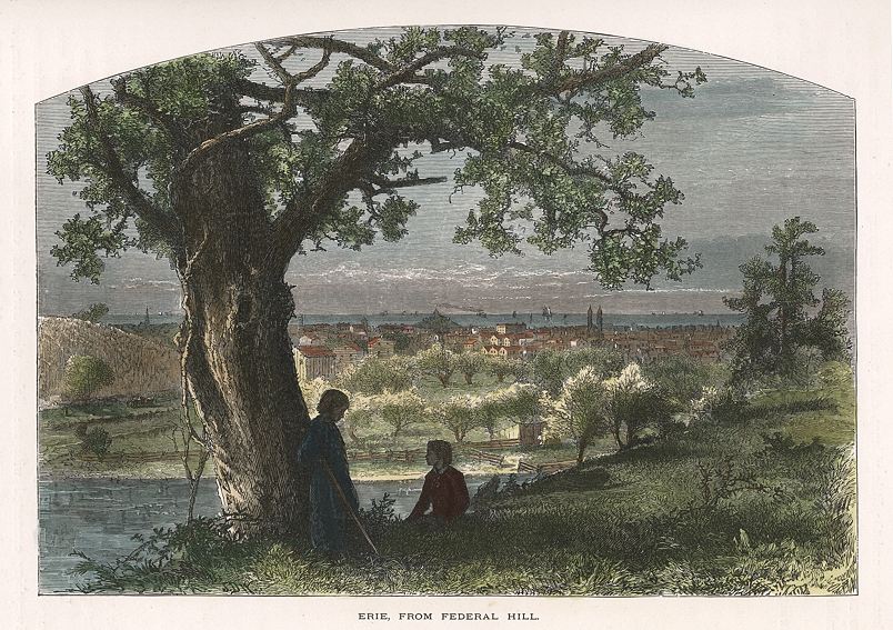 USA, NY, Erie, from Federal Hill, 1875