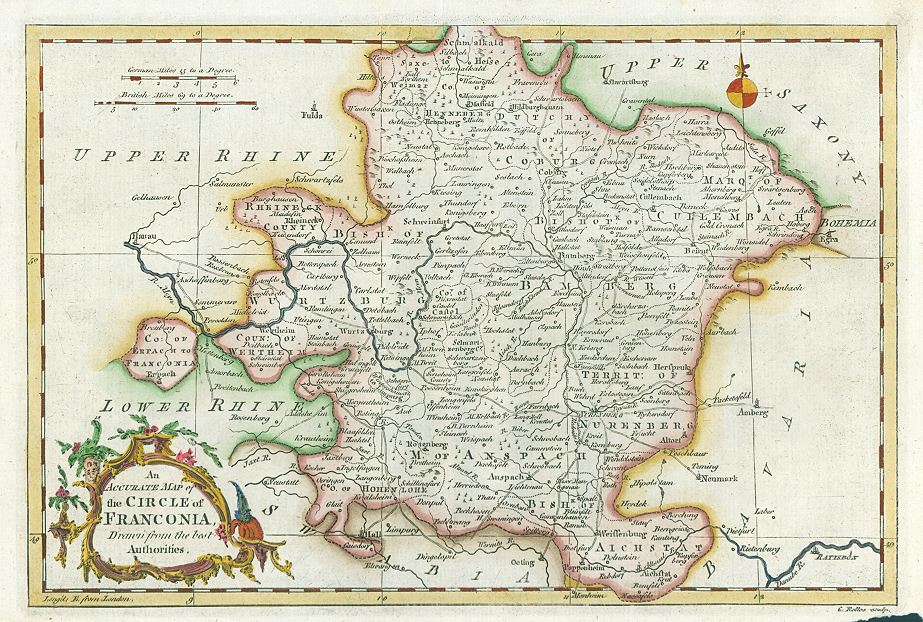 Germany, Circle of Franconia map, 1773