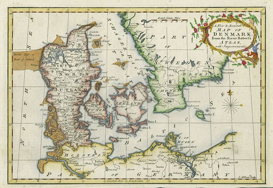 Denmark map, 1773