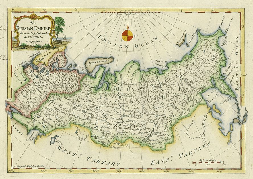Russian Empire map, 1773
