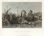 Turkey, Constantinople, Tophana - Entrance to Pera, 1838