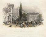 Turkey, Istanbul, Fountain & Market place of Tophana, 1838