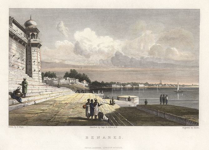 India, Benares view, 1844