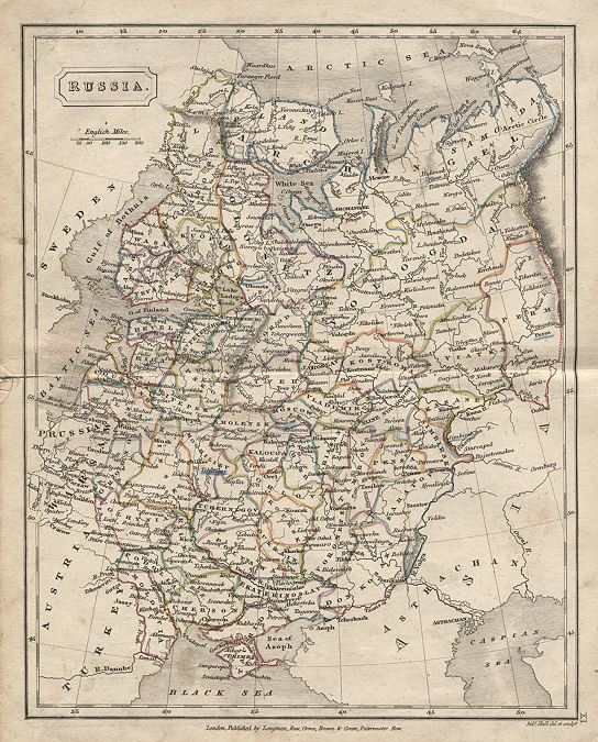 Russia map, 1827