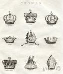 Royal Crowns- English, French, Spanish etc., 1823