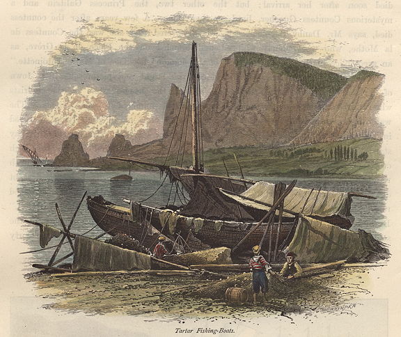 Russia, Tartar Fishing Boats, 1875