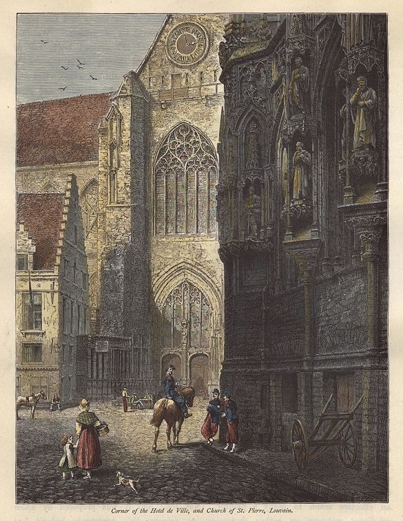 Belgium, Louvain, Corner of the Hotel de Ville, 1875