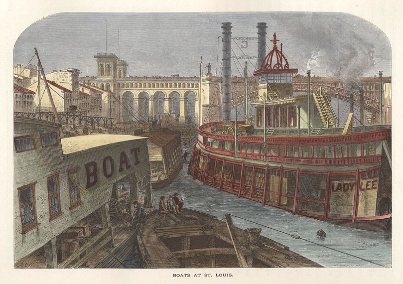 USA, MO, Boats at St.Louis, 1875