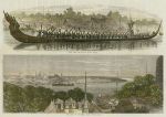 Thailand, King of Siam's State Barge and City of Bangkok, 1867