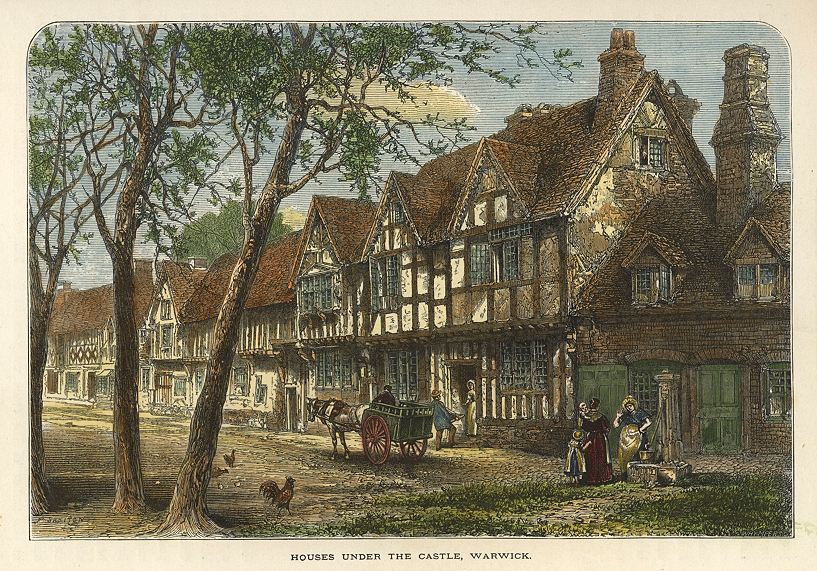 Warwick, Houses under the Castle, 1875