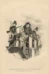Cockney social caricature, stagecoach, Robert Seymour, 1835 / 1878