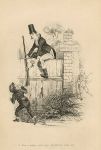 Cockney social caricature, shooting/trespassing, Robert Seymour, 1835 / 1878