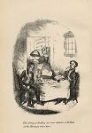 Cockney social caricature, dining, Robert Seymour, 1835 / 1878