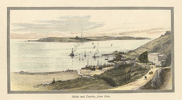 Malta and Comino from Gozo, 1891