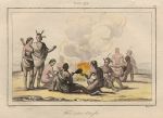USA, Indian Council around a fire, 1837