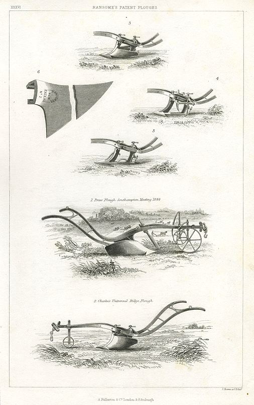 Ransome's Patent Ploughs (farming), 1849