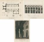 Essex, Waltham Abbey Church, plan and two prints, 1810
