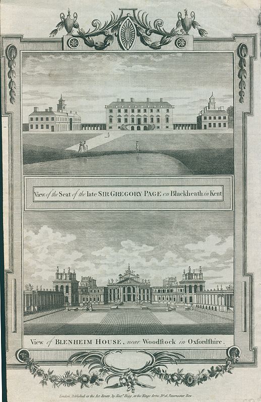 Blackheath House in Kent & Blenheim House in Oxfordshire, 1784