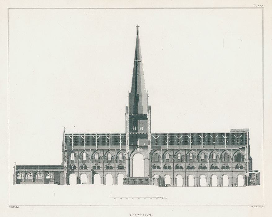Chichester Cathedral section, 1861