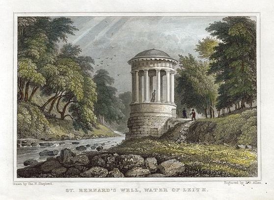 Edinburgh, St.Bernard's Well, Water of Leith, 1831