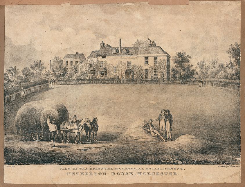 Worcester, Netherton House, stone lithograph, 1825