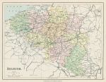 Belgium map, 1875