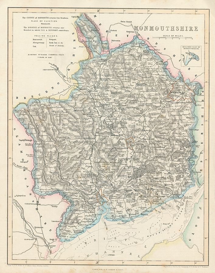 Monmouthshire map, 1844